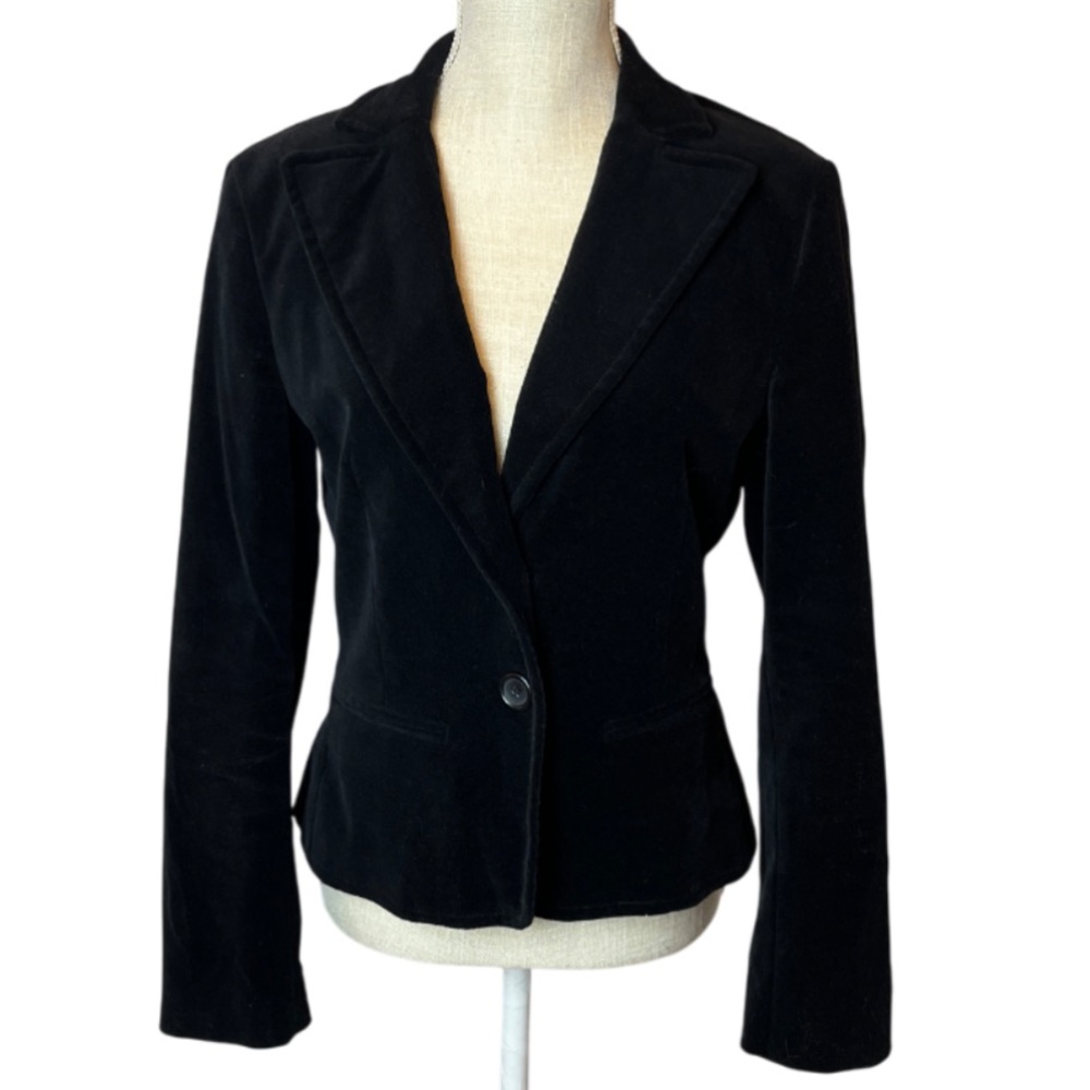 EXPRESS‎ DESIGN STUDIO Women’s Black Velvet / Velour Blazer Jacket- 6